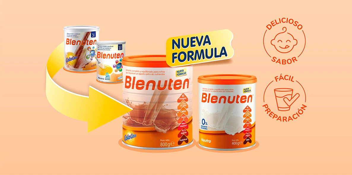 Nueva fórmula de Blenuten Neutro y Blenuten ColaCao